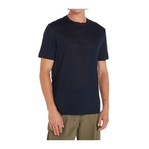 Tommy Hilfiger T-shirt T-shirt Uomo in lino maniche corte Blu - Francavilla Moda
